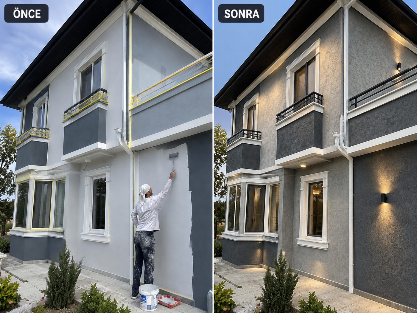 Göztepe dış cephe boya öncesi ve sonrası